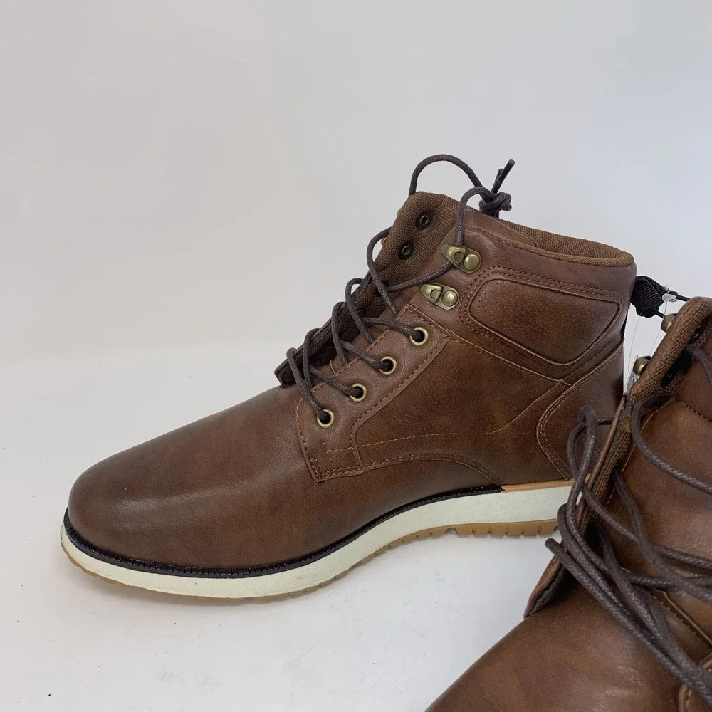 New York‎ & Company Gideon NY1141 Ankle Boots Men's 9 Brown Leather Lace Up 8105